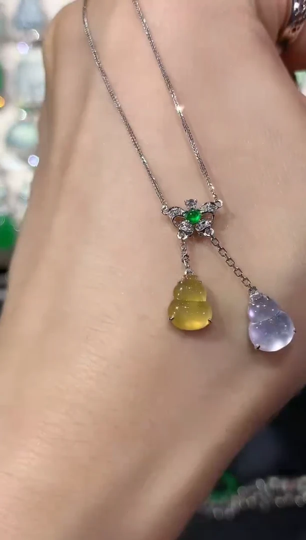 吊坠(不含链)18K金镶嵌翡翠B91 多样性一件发