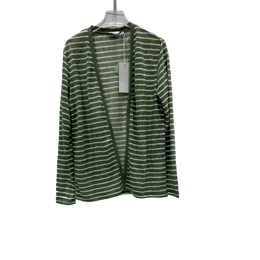 MXO2025春夏潮流新款条纹长袖针织开衫披肩