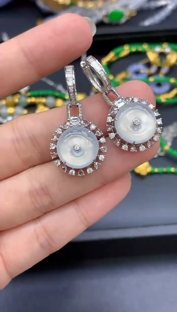 18K金镶嵌翡翠耳饰742-中国好珍宝