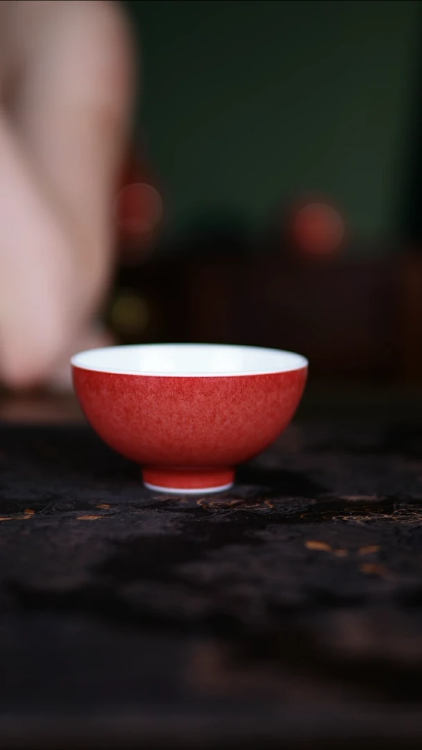 杯子景德镇纯手工陶瓷豇豆红