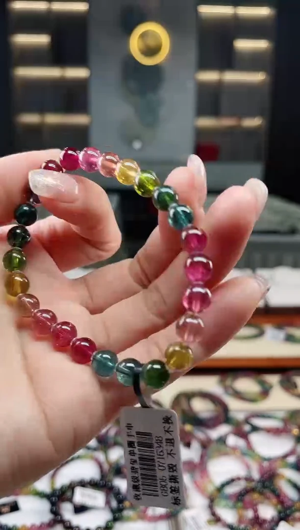 未镶嵌老矿碧玺单圈手串7mm+碧玺（多样性发一条）T