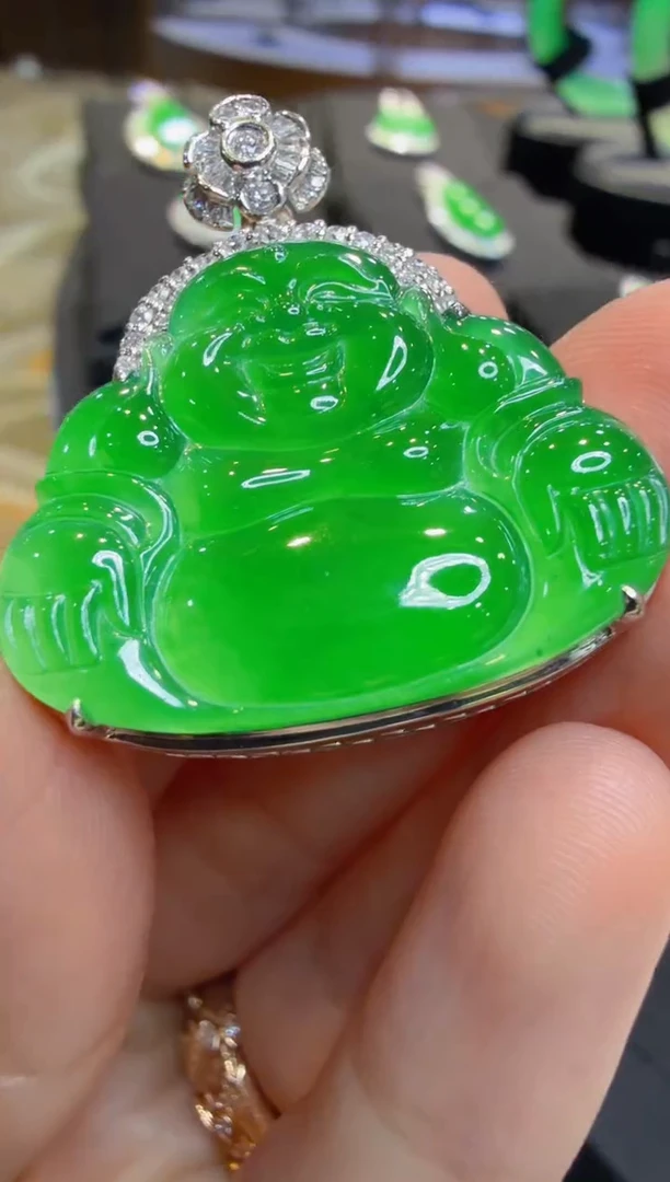 吊坠(不含链)18K金镶嵌翡翠多样性团购发一件