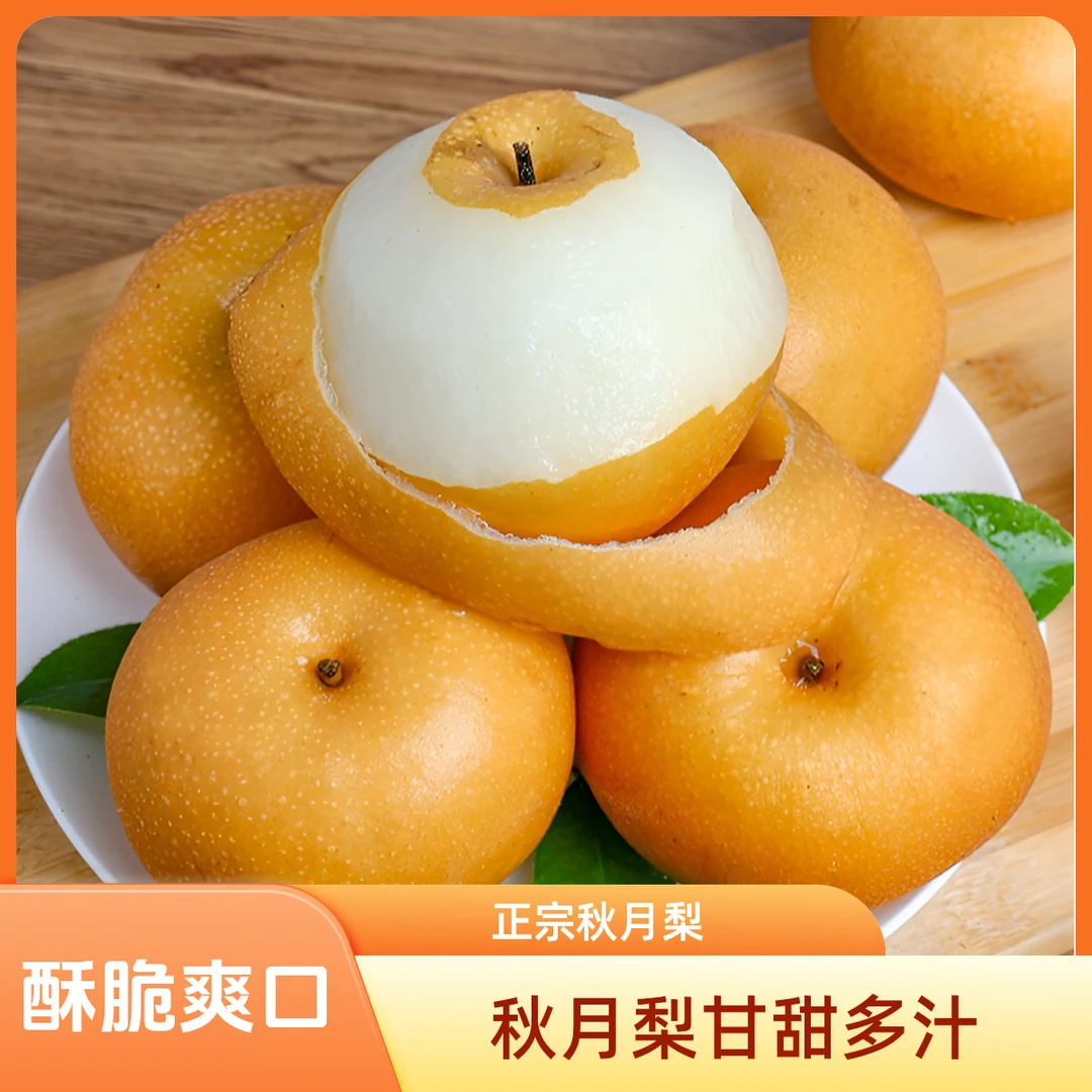 山东梨秋月梨新鲜水果皮薄多汁肉厚脆甜冰糖梨脆梨子当季果园直发