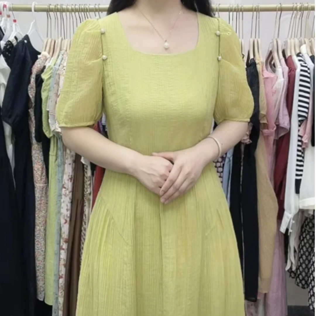 【YS1250】夏装新款收腰显瘦中长款时尚减龄连衣裙