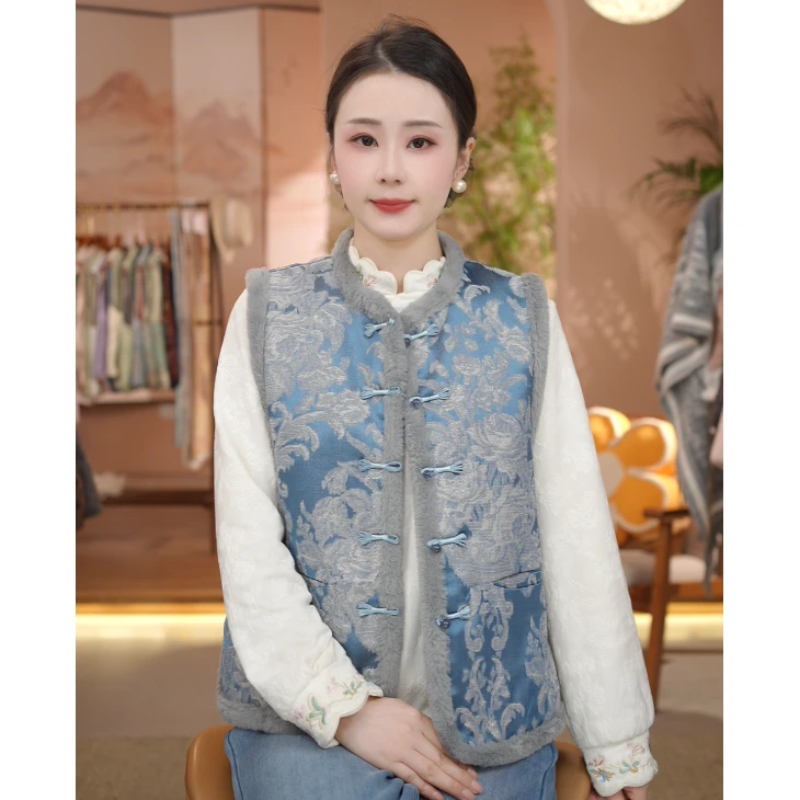 《 寒烟翠-棉马夹》2025年秋冬新款简约高级感时尚气质休闲加厚马