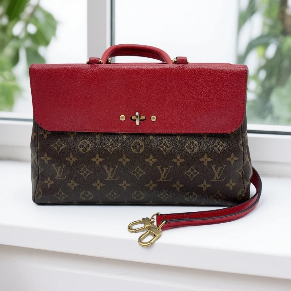 95新 LouisVuitton/路易威登 红拼老花手提单肩包 1583 5140