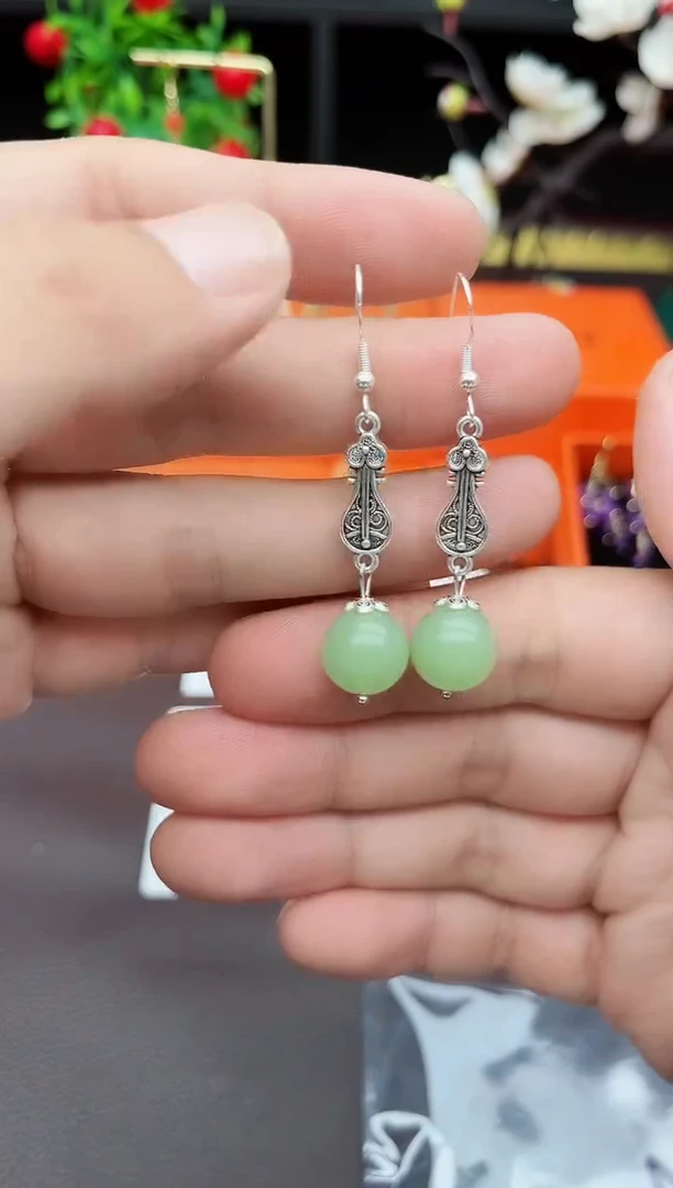 玛瑙/玉髓耳饰银S925镶嵌211000