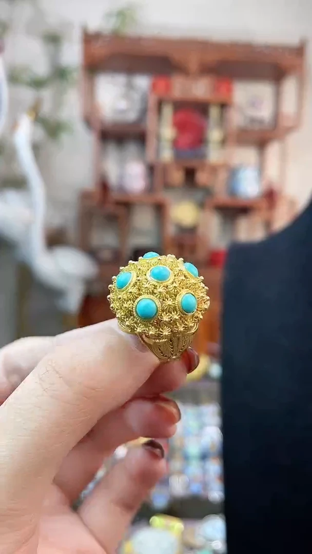 非遗手工花丝镶嵌戒指
