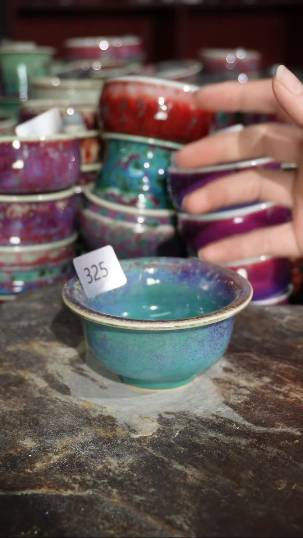 摆件陶精品窑变钧瓷茶器