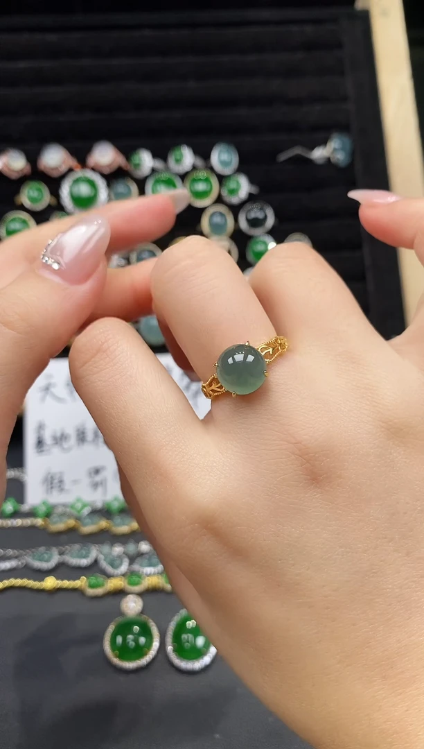 银S925镶嵌戒指翡翠111