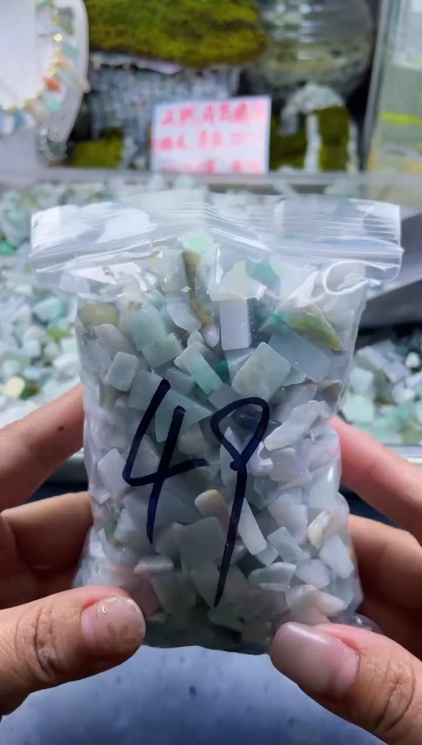 翡翠散珠天然翡翠迷你500克49