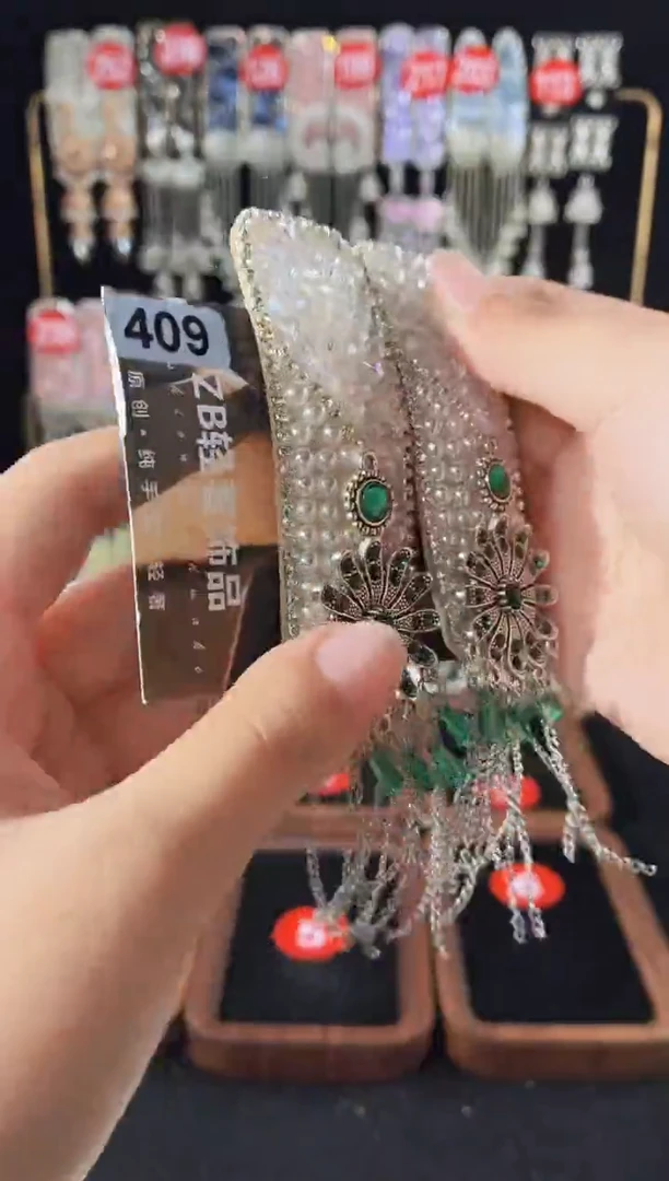 仿水晶铁合金409原创发夹一对