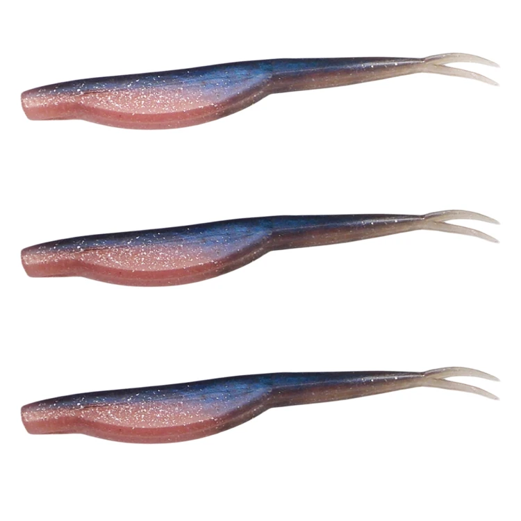 esfishing仿生针叉尾路亚假饵fluke9厘米12厘米软饵打黑翘嘴鲈鱼