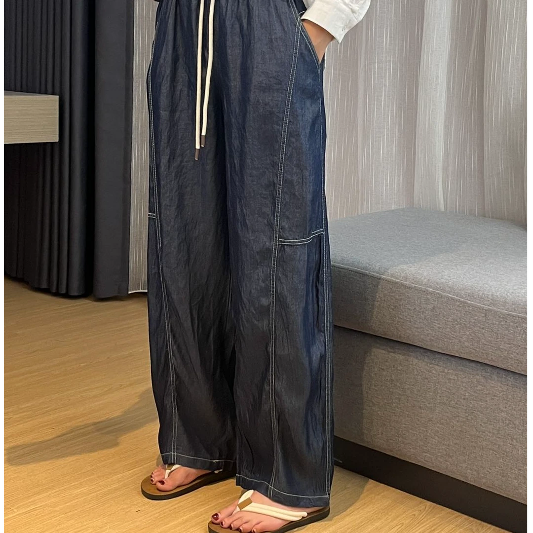 夏季薄款莱赛尔牛仔弯刀裤休闲百搭时尚637