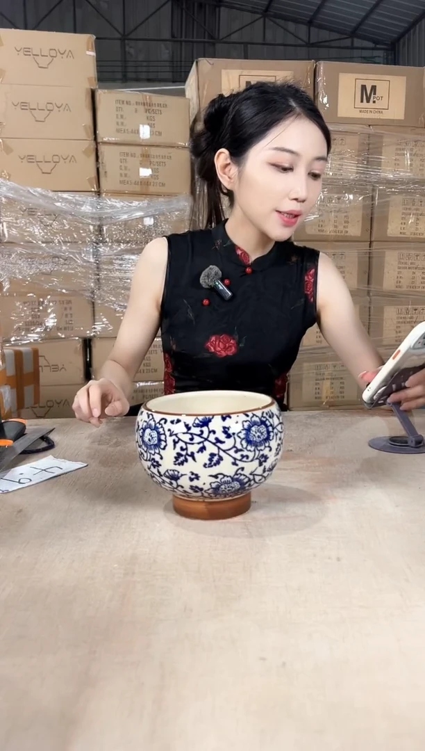 圆球青花瓷小号14x12
