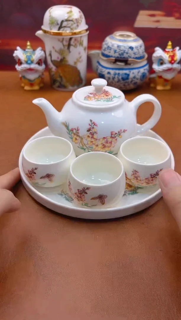 陶瓷茶具摆件旅行套组