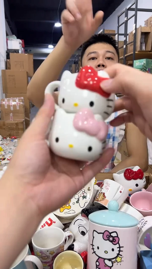 瓷片kkkt一口杯 红色加粉色