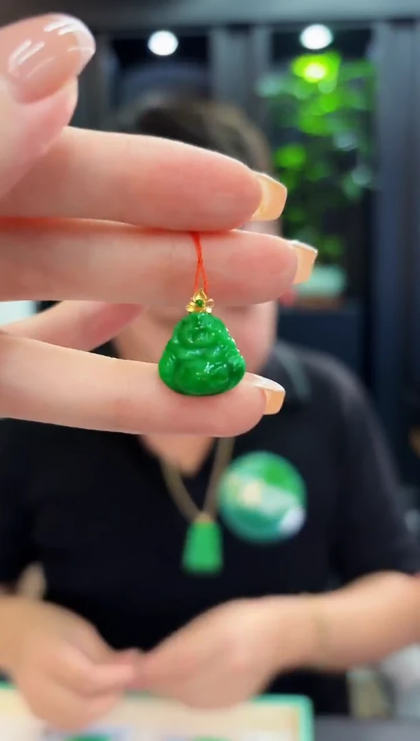 颈饰18K金镶嵌翡翠 缅料A货/支持复检/一件