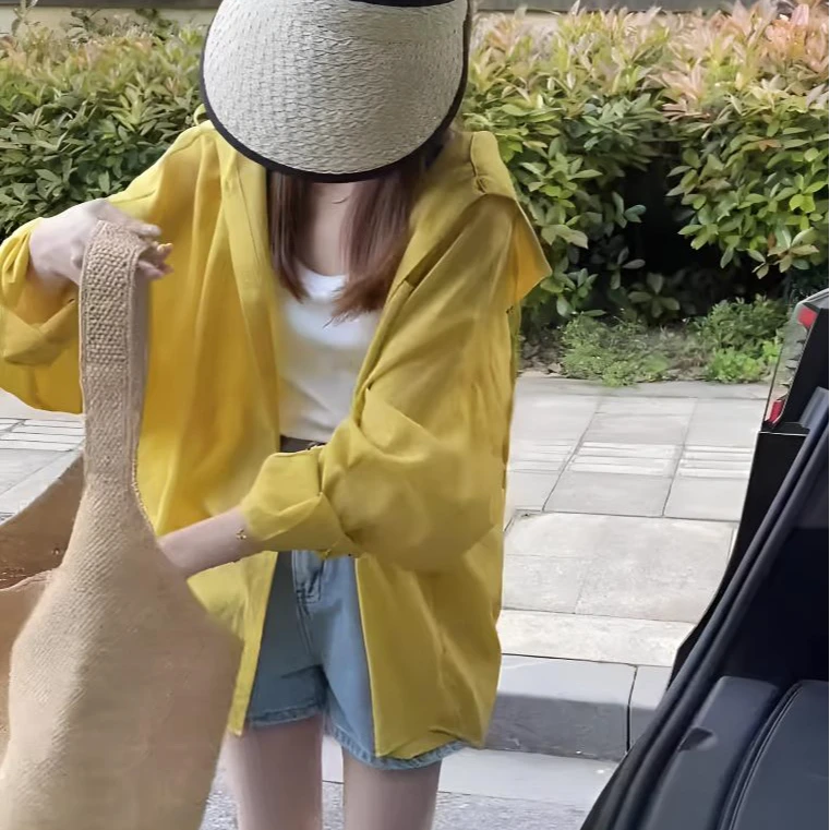 薄款连帽防晒衣女夏季新款宽松休闲显瘦时尚长袖衬衫百搭上衣