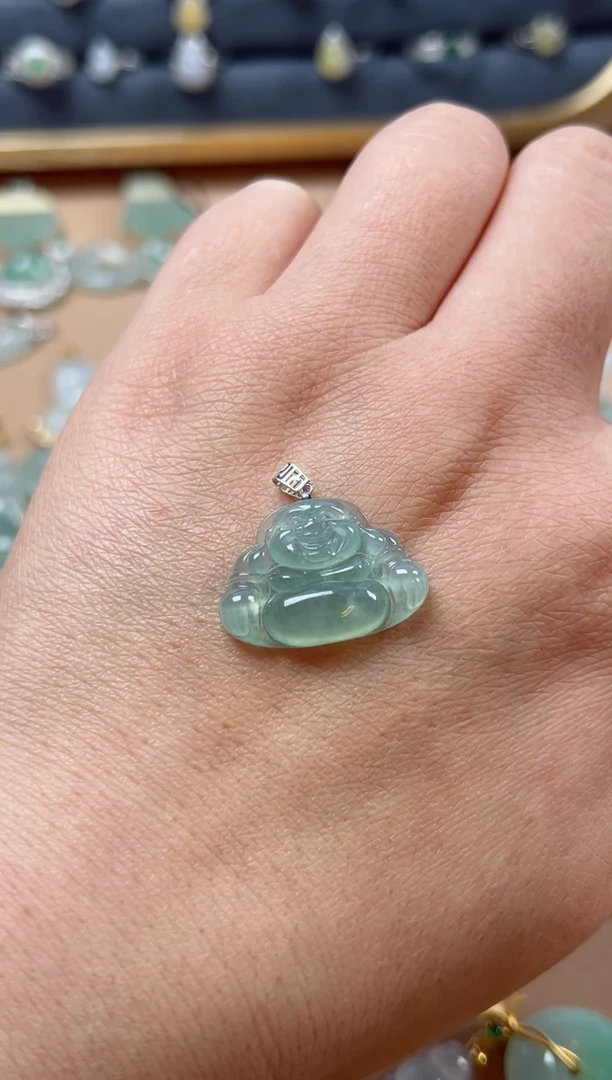 【闪购商品】翡翠颈饰18K金镶嵌佛公