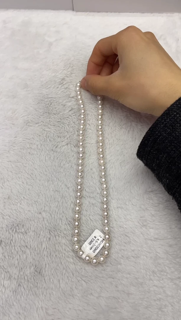 【闪购商品】海水珍珠项链银S925镶嵌AK6.5-7mm（多样性发一）