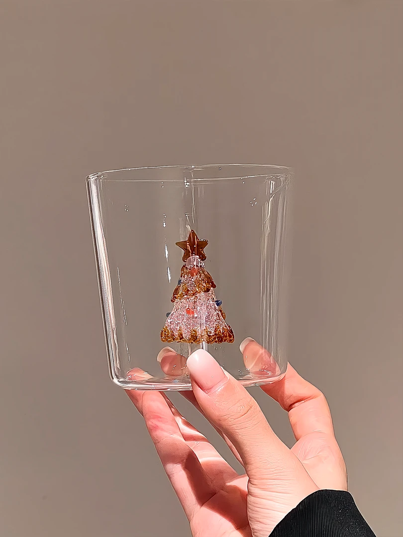 圣诞树酒杯微醺杯子玻璃杯女高颜值水杯家用圣诞礼物装饰品杯子