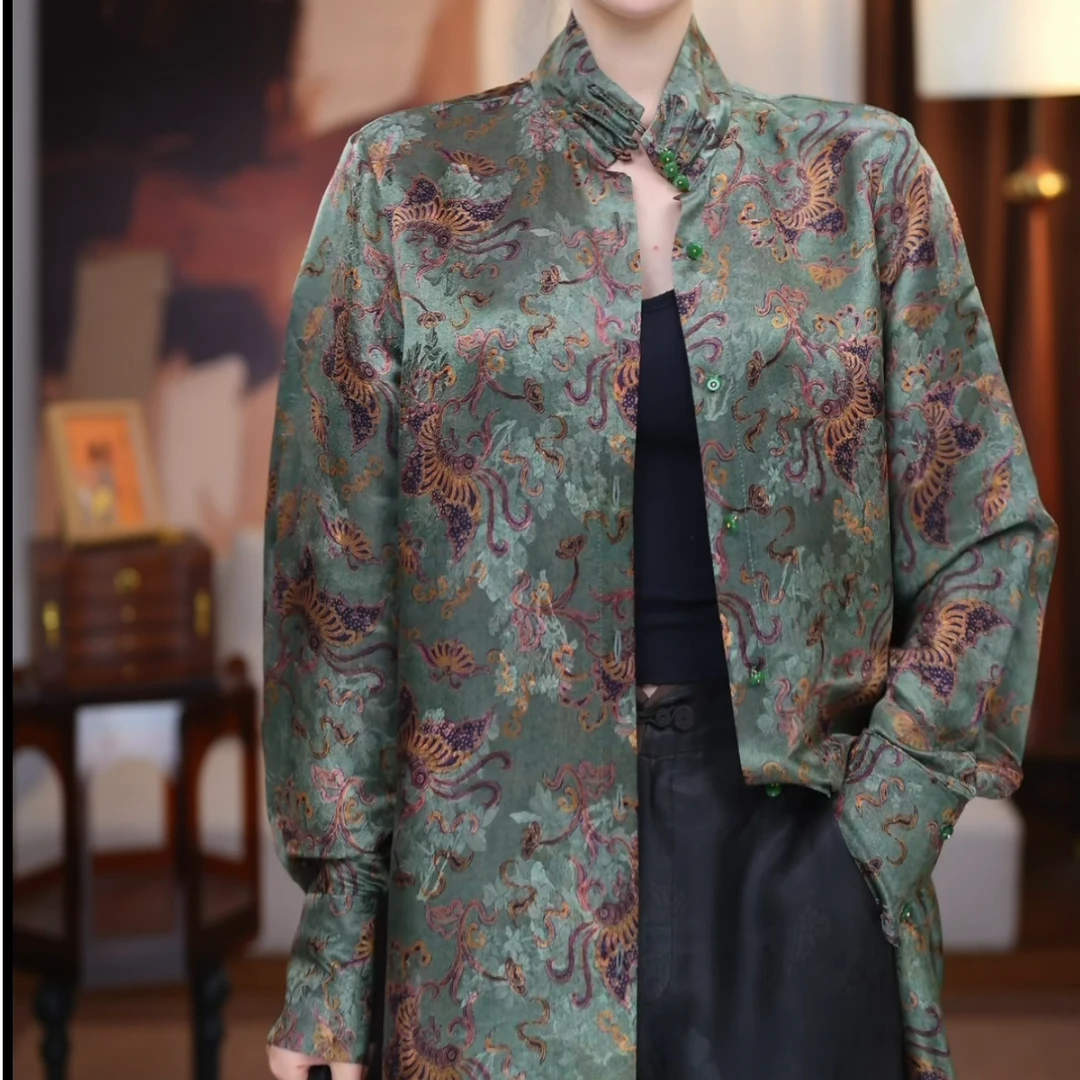 【其轩】香云纱新中式复古百搭气质提花显瘦立提时尚减龄短款外套