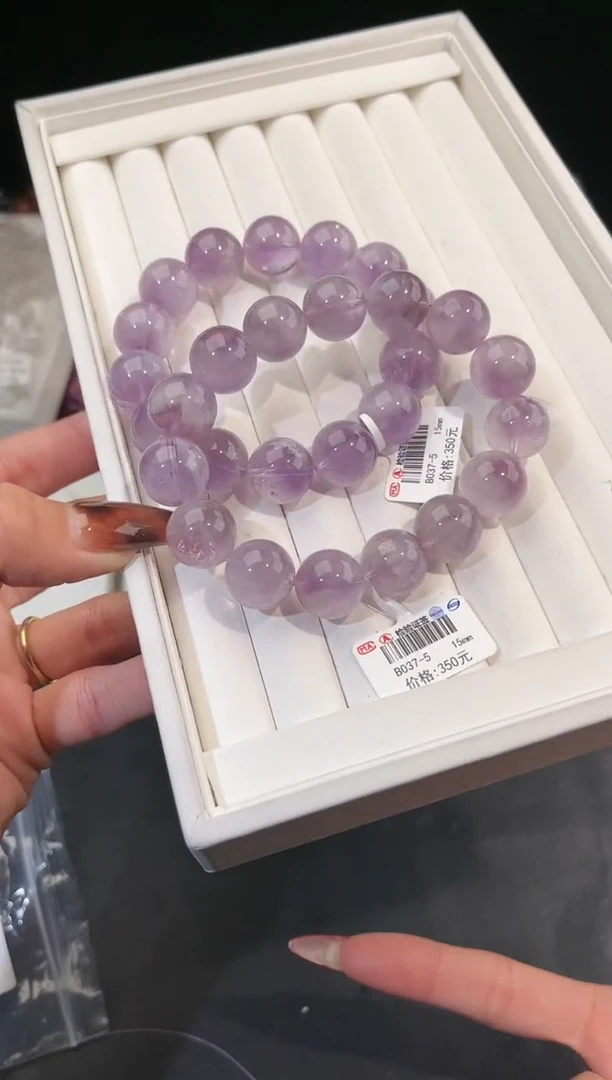 【闪购商品】水晶手链未镶嵌多样性发一紫兔毛15mm