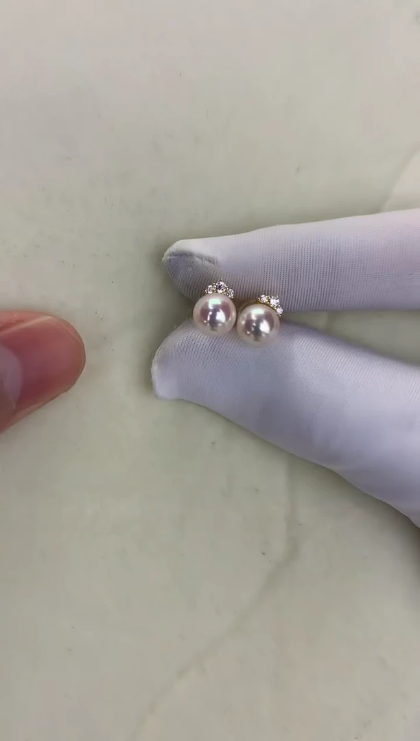 银S925镶嵌DA海水珍珠 GD097 睫毛耳钉