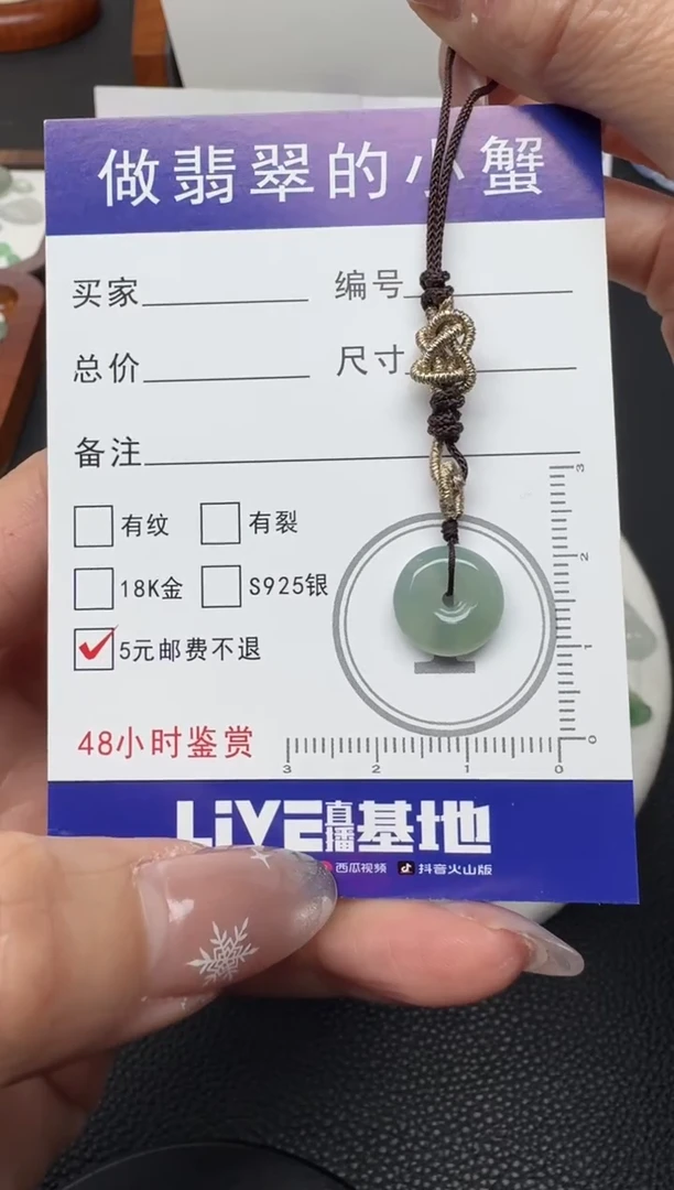 颈饰未镶嵌翡翠（1号链接）纯天然A货缅甸翡翠平安扣