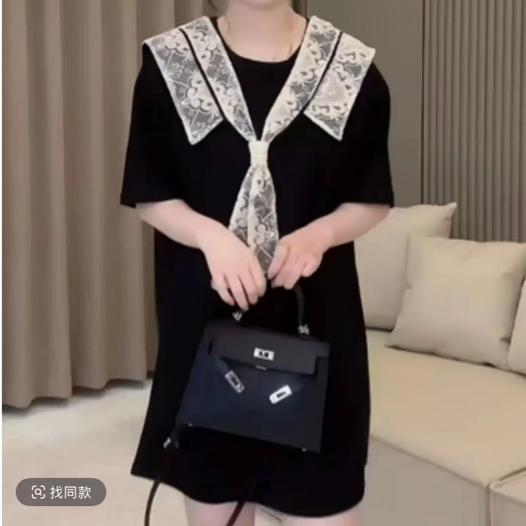 加大300斤大码胖MM连衣裙2025夏季新款时尚休闲减龄法式拼接裙子