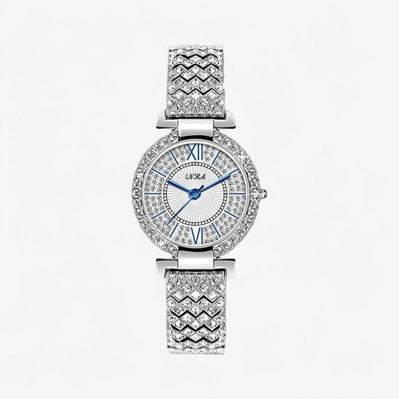 时尚满钻满天星女士轻奢腕表银色款 68008 FL