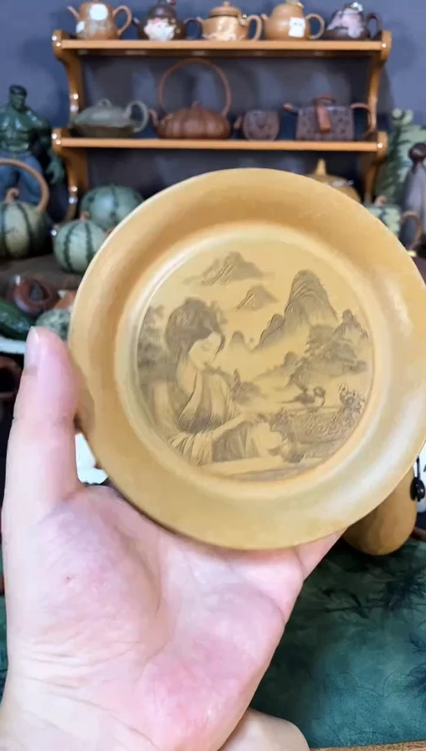 茶壶紫砂紫砂商品刻绘壶承