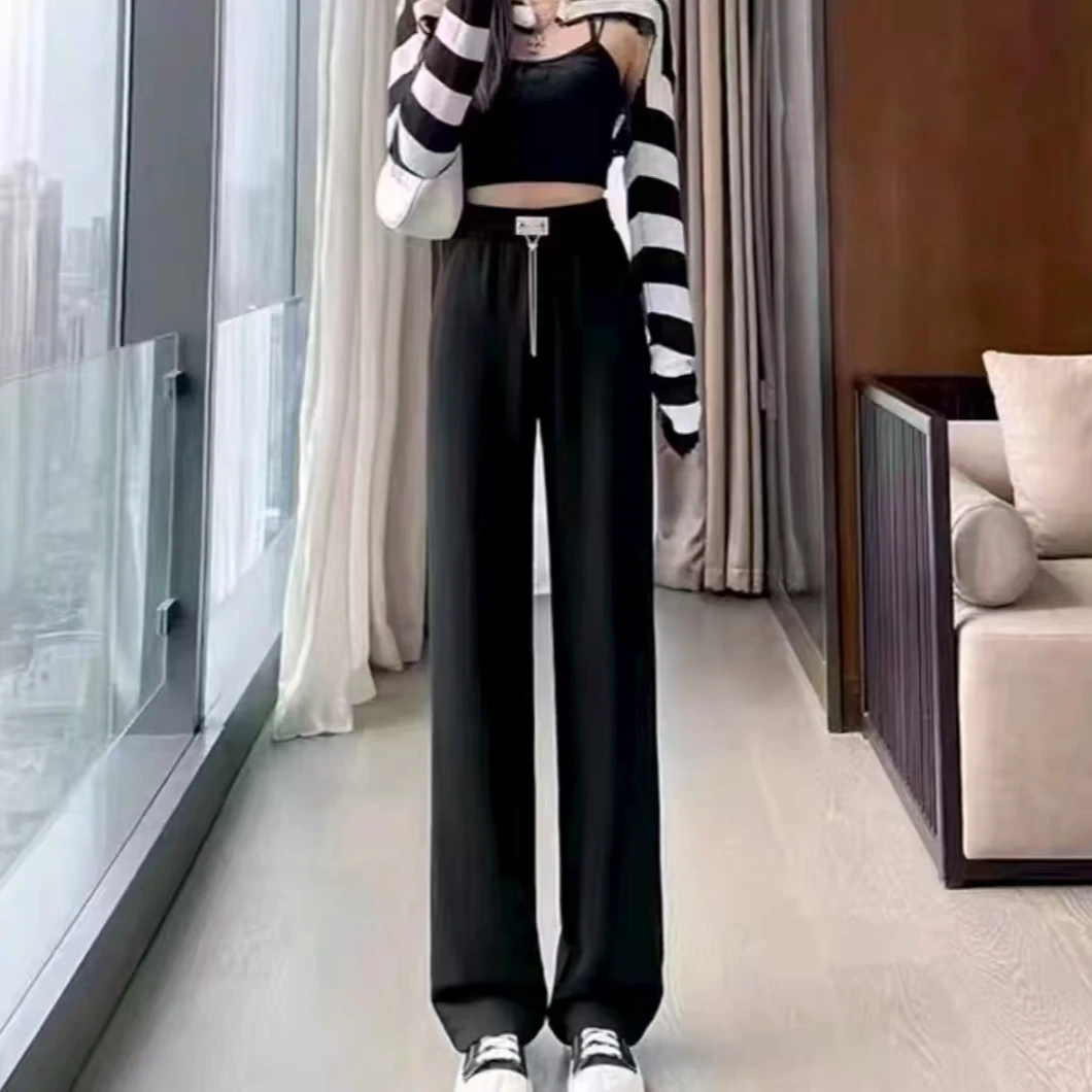 8682秋冬加绒链条阔腿裤