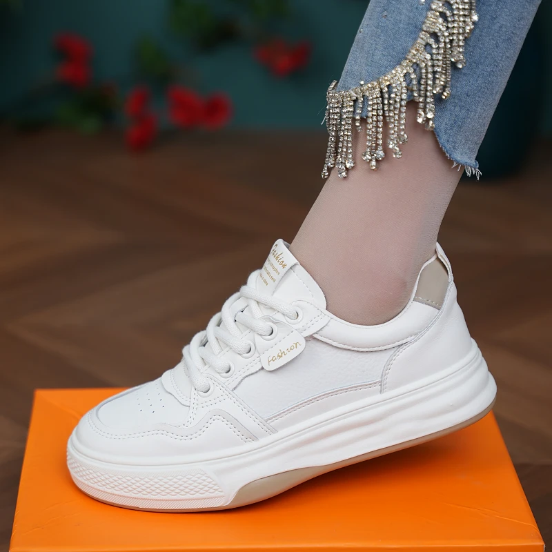 2024秋季小白鞋新款韩版ins女学生厚底增高运动板鞋休闲街拍