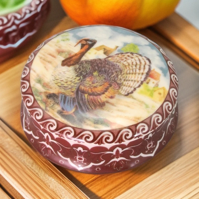 【老瓷】火鸟系列 8*2.5cm 收纳盒高温瓷釉中创意家用陶瓷