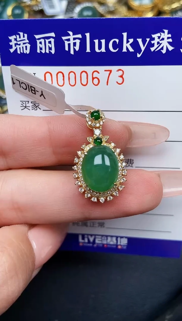 【闪购商品】翡翠颈饰银S925镶嵌0673