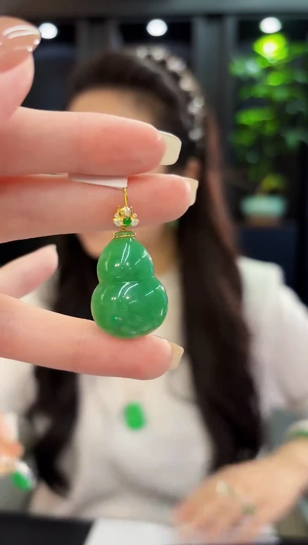 吊坠(不含链)18K金镶嵌翡翠 缅料A货/支持复检/一件