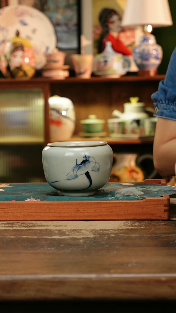 瓷片景德镇纯手工釉下彩精品茶具水杯