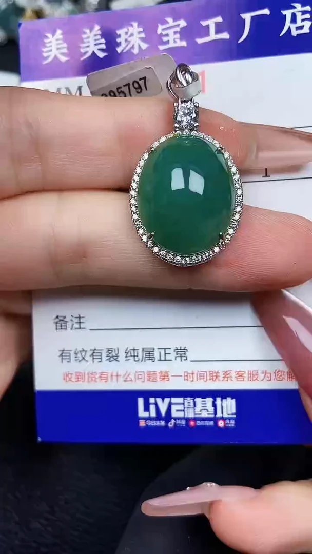翡翠银S925镶嵌颈饰1161