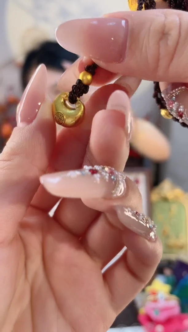 非金属无铜合金无金色元宝编制绳项链