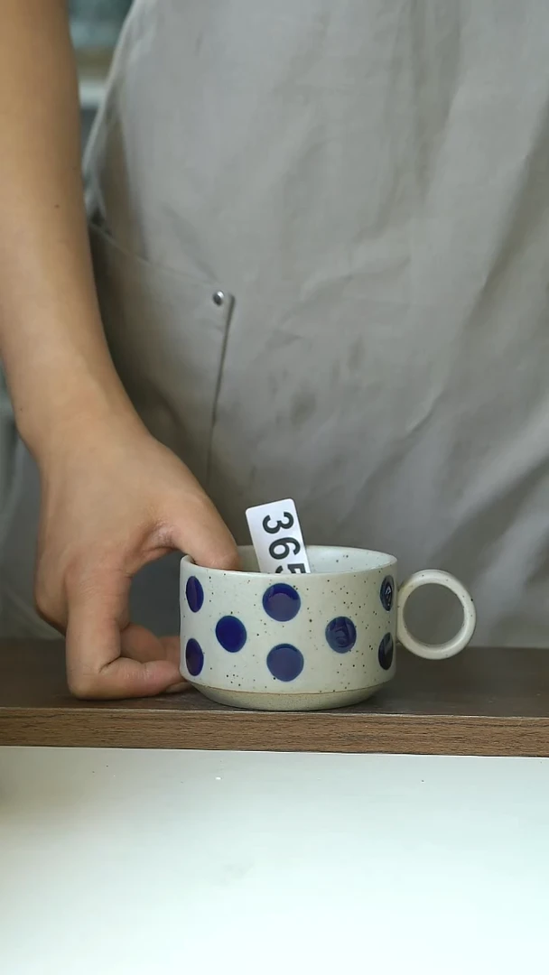 365微瑕粗陶手作蓝宝石200ml@4-2@