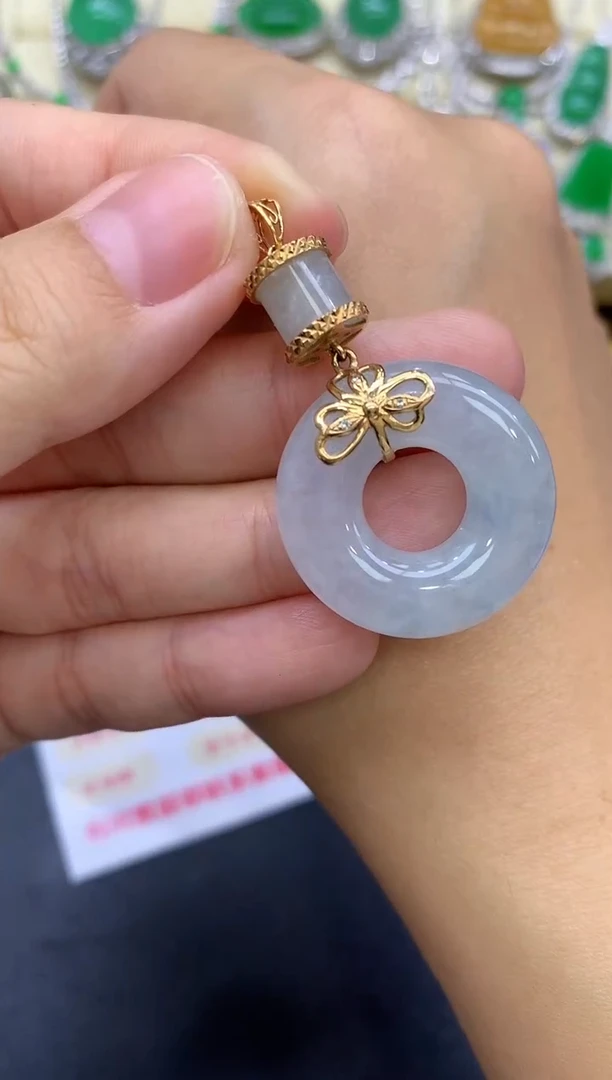 颈饰18K金镶嵌翡翠162-中国好珍宝