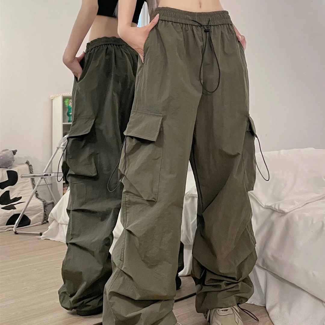 新君姐美式辣妹工装裤休闲裤女秋季垂感显瘦直筒阔腿裤拖地长裤子