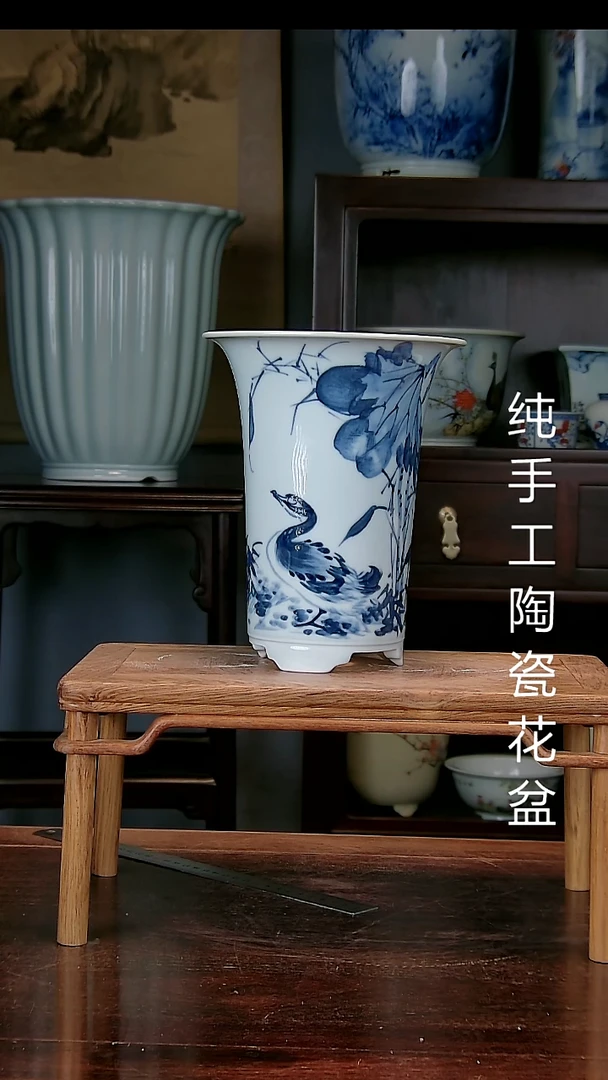 景德镇手工陶瓷花盆