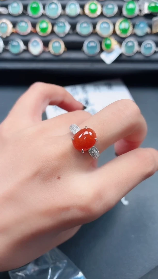 翡翠戒指银S925镶嵌1111111