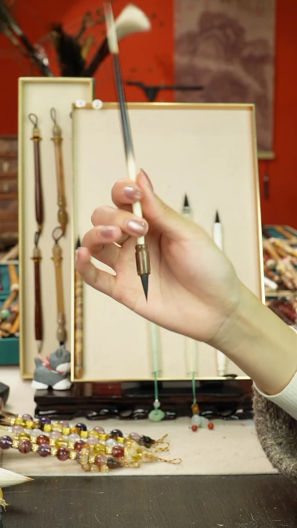 37号孤品高货毛笔链接 清水试笔 蘸墨不退