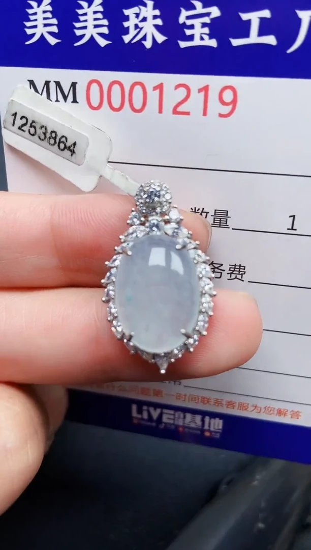 翡翠银S925镶嵌颈饰1219
