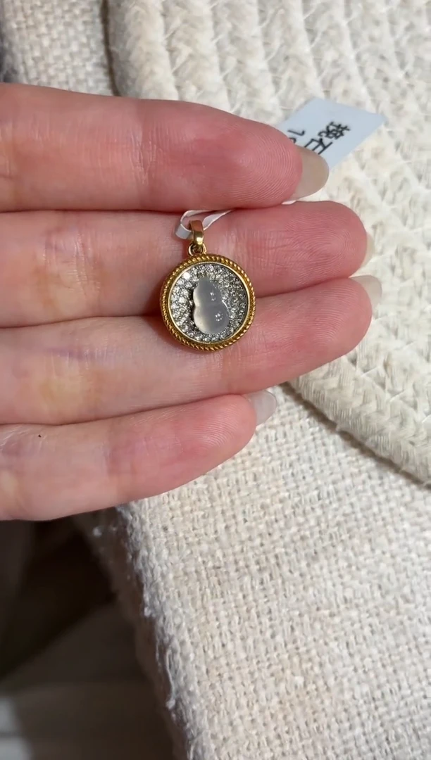 吊坠(不含链)银S925镶嵌翡翠【挽石珠宝】葫芦