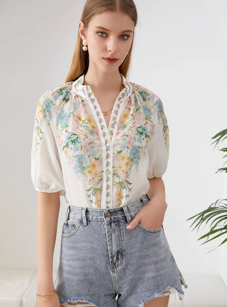 潮石新款度假风短袖衬衫TW707080B